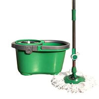 Green 360° Magic Rotating Mop And Bucket Set, Eco-friendly Manual Mop, Double-drive Mop Bucket For Automatic Drying