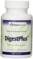 Evince Naturals DigestPlus with Live Plant Enzymes, 180 Capsules