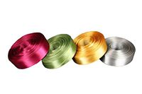 CHRISTMAS Set 4 Rolled up 7/8" SF SATIN Ribbon 10 Yds each (40 Yds Total) Choose Combo (Wine, Moss, Gold, Silver)