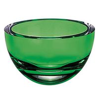 (D) Centerpiece 'Penelope' Emerald Green-Colored Fruit Bowl, Lead Free Crystal Glass