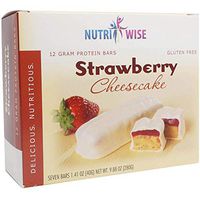 NutriWise - Strawberry Cheesecake Protein Bars | Gluten Free, Diet, Low Calorie, Low Sugar (7/Box)
