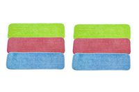 LTWHOME 18" Multi-Color Combination Microfiber Commercial Mop Refill Pads Fit for Wet or Dry Floor Cleaning (Pack of 6)