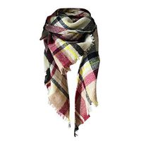 Theoylos Women's Fall Winter Scarf Classic Tassel Plaid Scarf Warm Soft Chunky Large Blanket Wrap Shawl Scarves