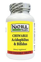 NAT-Rul Health Chewable Acidophilus & Bifidus, 100 ea