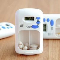 coromose Mini Portable Pills Reminder Electronic Box Organizer with LED Display Alarm Clock Small First Aid Kit
