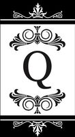 Set of 2,Guest Towel Size Paper Napkin,Regalia Monogram Q
