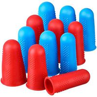 Vaorwne Silicone Finger Protectors 12 Pieces Finger Protectors Hot Glue Finger Caps For Hotglue Sewing Wax Rosin Resin Honey Adhesives Scrapbooking In 3 Sizes(Red And Blue)