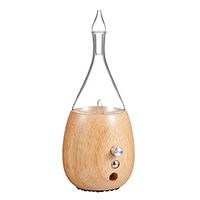 Raindrop 2.0 Nebulizing Essential Oil Diffuser for Aromatherapy by Organic Aromas Light-Colored Wood Base and Glass Reservoir with Touch Sensor Light Switch