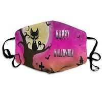 Happy Halloween Cat Tree Moon Colorful Designer Dust Mouth Mask Reusable Anti-Dust Face Mask for Women Men