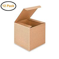 AwePackage 12 Count of Pinstripe Kraft Gift Box - 5x5x5"