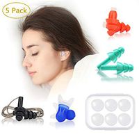 Noise Cancelling Ear Plugs - Reusable Soft Silicone Moldable Wax Noise Reduction Earplugs, Corded Ear Plugs Sound Blocking for Sleeping Swimming Musician Concert Travel Shooting(5 Pairs)