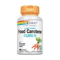 Solaray Food Carotene Capsules, 25000IU, 200 Count