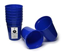 Rolling Sands 16 Ounce Reusable Plastic Stadium Cups Blue, 8 Pack, Made in USA, BPA-Free Dishwasher Safe Plastic Tumblers