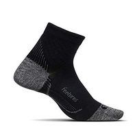 Feetures Unisex Plantar Fasciitis Ultra Light Quarter Sock (Medium, Black)