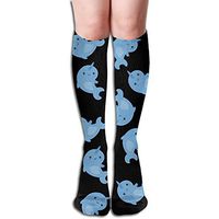 Z-YY Thigh High Socks Cute Narwhals Pattern Athletic Knee High Stockings 50cm