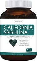 California Spirulina Capsules (Non-GMO) 120 Vegetarian Capsules 500mg - Blue Green Algae Superfood from Spirulina Powder - Grown in California - Gluten Free & Non-irradiated - No Tablets