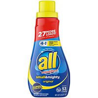 all Small & Mighty Super Concentrated Liquid Laundry Detergent, Stainlifter, 40 Fluid Ounces, 53 Loads