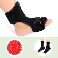 Plantar Fasciitis Night Splint for Women and Men, Orthotic Drop Foot Support Strength Brace Sleeping with A Pair Compression Socks and A Spiky Ball for Achilles Tendon, Drop Foot and Tendonitis