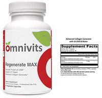 Omnivits Regenerate MAX | Advanced Collagen Generator with Choline, Biotin | Supports Beauty, Hair, Nails, Bone Flexibility, Healthy Joints | Anti-Aging |60 Vegetable Capsules