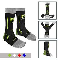 DMX Sports Ankle Support Guard for Muay Thai, Boxing, Kickboxing, MMA - Extra Stitching for Strong Support and Better Safety (Pair) (Green)
