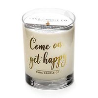 LUNA CANDLE CO. Warm, Vanilla Scented Jar Candle, 11oz. Glass, Natural Soy Wax, Long Burning Up to 110 Hours of Burn Time, Aromatherapy, Handcrafted in The USA- Come On, Get Happy