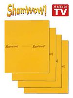 ShamWow The Original Super Absorbent Multi-Purpose Cleaning Shammy (Chamois) Towel Cloth, Machine Washable, Will Not Scratch, Orange (4 Pack)