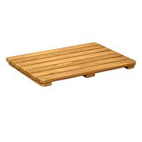 Asta Solid Teak Shower/Bath/Door Mat with Rounded Corner, Spa Teak Collection (20x14)
