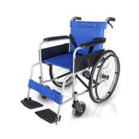 Oceanindw Foldable Self-propelled Wheelchair - Portable Transit Travel Chair with Adjustable footrests and Four Brake Design, 24-inch Ultra Lightweight Frame with Puncture Proof Tyres
