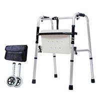 Walker with Sitting Board and Wheels Non-Slip Mat and Comfortable Armrest -Walking Aids for Elderly, Seniors, Handicap, Disabled,Max 180 kg(400 lbs)