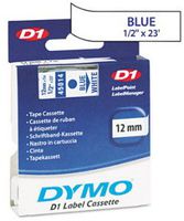 Genuine DYMO 1/2" (12mm) Blue on White D1 Label Tape for Electronic Dymo LabelPoint 100 Label Maker