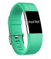 Dunfire Replacement Bands for Fitbit Charge 2 Wristband/Bracelet/Smart-Watch, Size Large and Small Straps for Men and Women (Teal, Small)