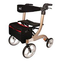 Rolling Walkers Walker Shopping Cart - Multifunctional Aluminum Walker Older, Disabled Walker Walker Shopping Cart - Foldable/Hand Push/With Seat/Portable Shopping Cart Walker ( Color : Gold )