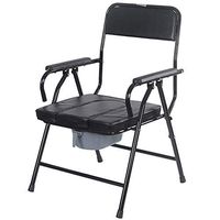 Medical Folding Bedside Commode Chair Seat Metal High Back Toilet Bowl Chair Elderly Pregnant Woman