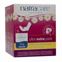 (10 PACK) - Natracare Ultra Extra Pads With Wings - Long | 8s | 10 PACK - SUPER SAVER - SAVE MONEY