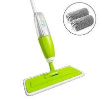 Guay Clean Microfiber Spray Mop - Professional Swift Wet and Dry Floor Cleaning Kit - Swivel Mop Head - Refillable Bottle with Built-in Trigger Sprayer – Safe Pad for All Floor Types - Green