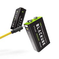 Blackube 9 Volt 750mAh Lithium Rechargeable Battery-1.8 Hours Fast Charge by Micro USB- 1000 Cycles for Smoke Detector Fire Alarm Multimeter(2 Pack
