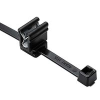 HellermannTyton 156-00635 Cable Tie and Edge Clip, 50lb, 8.0" Long, EC4A, Panel Thickness .04"-.12", PA66UV, Black, 100/bag