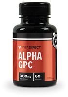 VitaDirect Premium Alpha-GPC 300mg Pills, 60 Vegetarian Pills, Alpha GPC Choline Supplement, High Quality Supplements, Made in The USA.