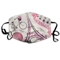 Befectar Comfy Face Facial Protection for Ski Cycling Camping Anti-Dust Facial Protection Outdoor Activities Half Face for Teens Women Men Pink Paris Eiffel Tower
