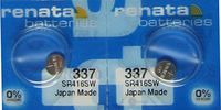 2 Silver Oxide 337 Zero Mercury Electronic Renata Batteries