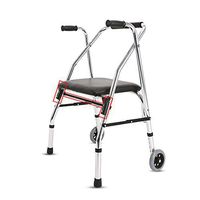 Standard Walkers Walking Aid Walking Stick Walker 4-Legged Elderly Walker with Wheel with Seat Rehabilitation Walker Folding Walking Frames