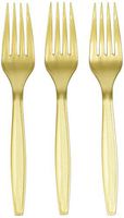 Amscan Big Party Pack 200 Count Mid Weight Plastic Forks, Gold