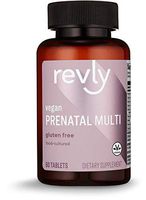 Amazon Brand - Revly Prenatal Multi, Vegan - Pregnancy Wellness - 53% Food-Cultured, 60 Tablets, 2 Tablets per Serving