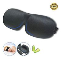 Sleep Mask, 3D Contoured Eye Mask, Tasteless Super-Soft Comfortable Eye Mask for Sleeping, Sleeping Mask with Ear Plugs for Travel, Shift Work, Naps, Night Blindfold Eyeshade, Black - Cpeng Care