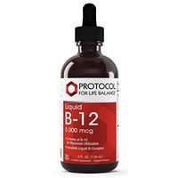 Protocol For Life Balance - Liquid Vitamin B-12 5,000 mcg - Complete Liquid B-Complex High in Folic Acid to Support Healthy Nervous and Digestive Systems and Provide Energy Boost - 4 fl oz (118 mL)