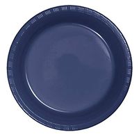 Club Pack of 240 Navy Blue Disposable Plastic Party Banquet Dinner Plates 9"
