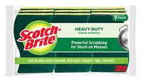 Scotch-Brite Heavy Duty Scrub Sponges, Tougher than Your Worst Messes, Stands Up to Stuck-on Grime, 9 Scrub Sponges