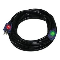 Milspec 100' Pro Glo SJTW Extension Cord with CGM, 12/3 AWG, Black