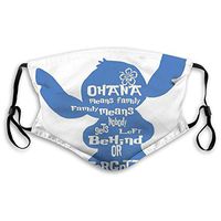 Stitch Ohana Means Family Unisex Adjustable Earloop Face Ma-sk, Anti-dust Mouth Ma-sk, Anti Pollution Ma-sk,Washable Protection Ma-sk,Pollen Ma-SKS,Anti-smog Ma-sk