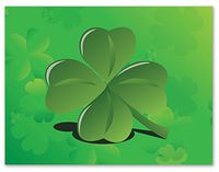 Good Luck Note Cards - Green Four Leaf Clover - St. Patrick's Day Greeting Cards with Envelopes - Blank on the Inside (12 Pack)